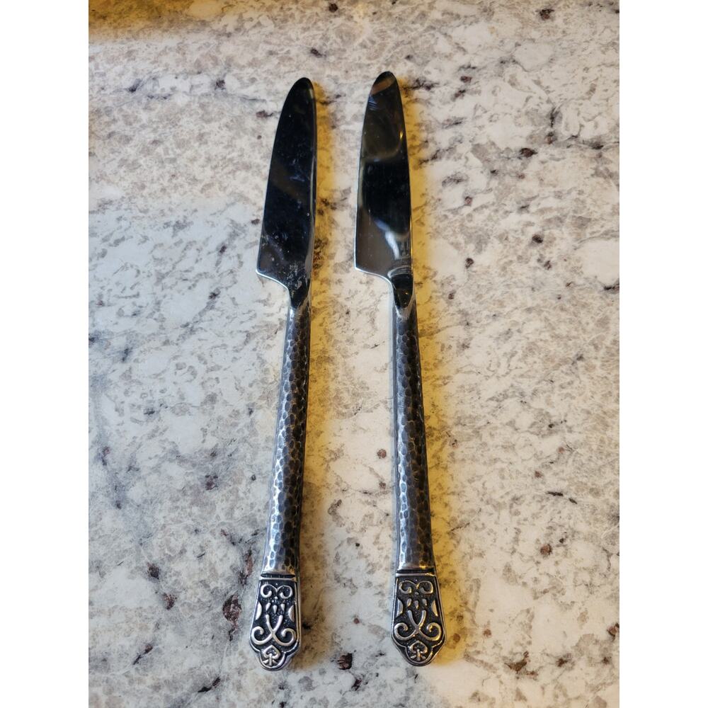 Gourmet Settings AVALON Stainless Hammered GS 18/10 Flatware 2 Butter Knifes